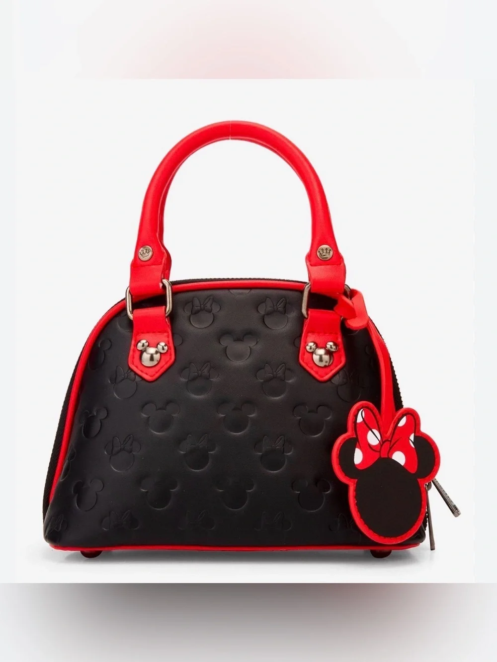 NWT Loungefly Disney Minnie Mouse Debossed Mini Black Red Crossbody Bag Purse